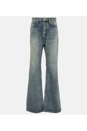 Embellished high-rise flared jeans in blue - Patou