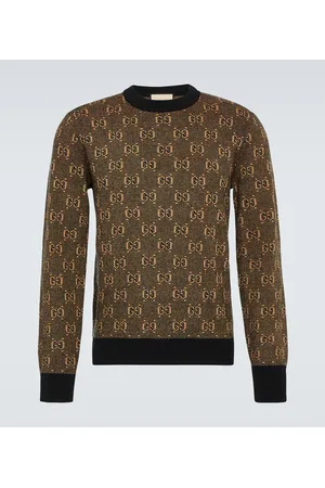 Gucci Gg Wool Jacquard Sweater in Blue for Men