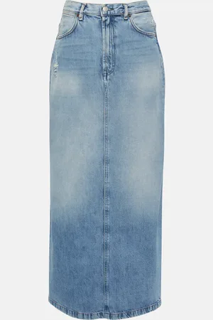 Acne Studios Mid-rise denim maxi skirt