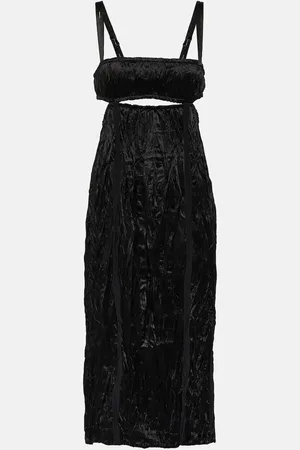 Acne Studios Cutout crinkle satin midi dress