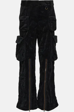 Acne Studios Mid-rise velvet cargo pants
