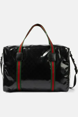 Gucci Python Web Stripe Duffle Bag Black