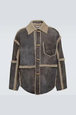 Acne Studios Shearling-trimmed suede jacket
