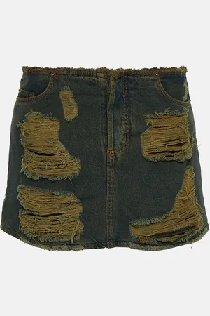 Acne Studios Distressed denim miniskirt
