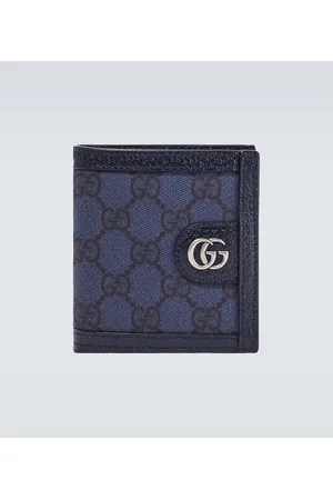 Gucci GG Marmont Card Case Money Clip Black Leather Gold W10cm x