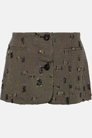 Acne Studios Distressed checked miniskirt