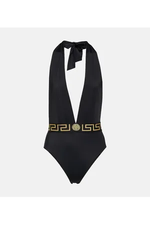 Mesh-insert swimsuit in black - Alaia