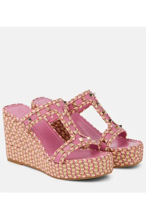 Damya suede wedge sandals in pink - Clergerie