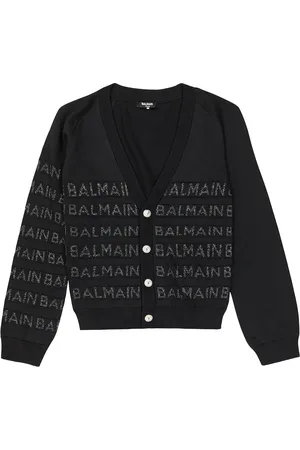 Balmain Logo LurexÂ® cotton-blend cardigan
