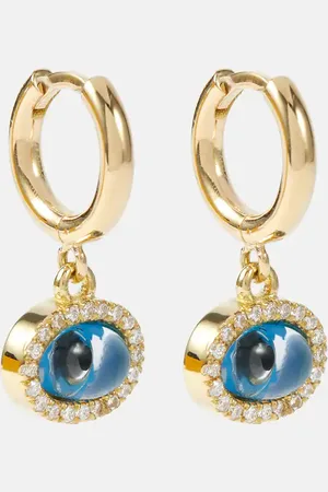 Ileana Makri Mini Oval Eye 18kt gold hoop earrings with diamonds