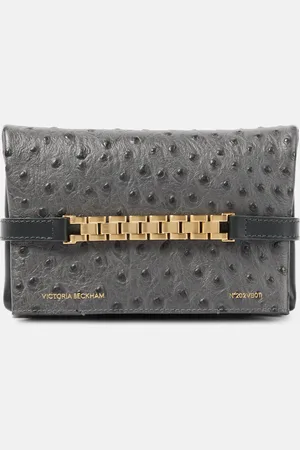 Victoria Beckham Chain Mini ostrich-effect leather shoulder bag