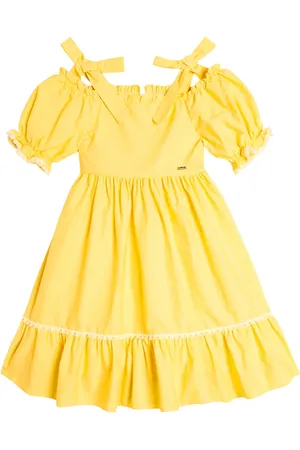PATACHOU Bow-detail tiered cotton dress