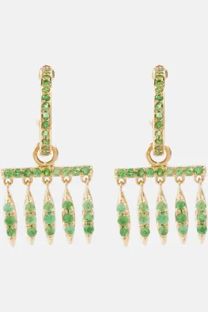 Ileana Makri 18kt gold earrings with tsavorites