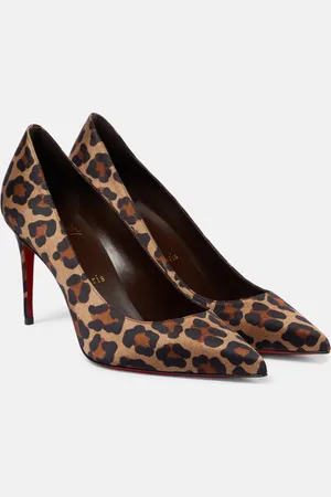 Christian Louboutin Kate 85 leopard-print satin pumps