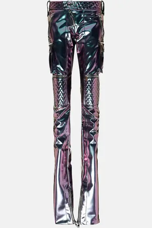 LAQUAN SMITH Holographic straight-leg cargo pants
