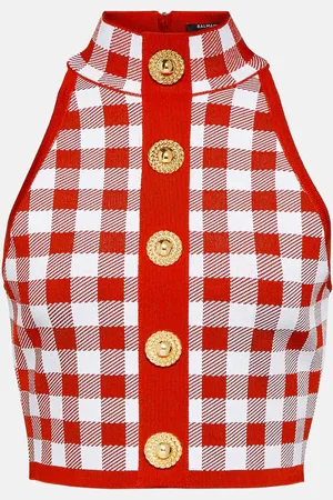 Balmain Checked crop top