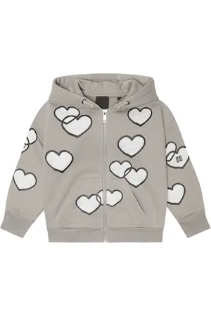 Givenchy Heart-print jersey zip-up hoodie