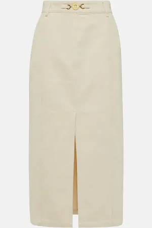 Patou High-rise denim maxi skirt