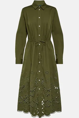 Ralph Lauren Embroidered cotton shirt dress