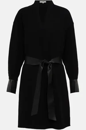 Vince Faux leather-trimmed minidress