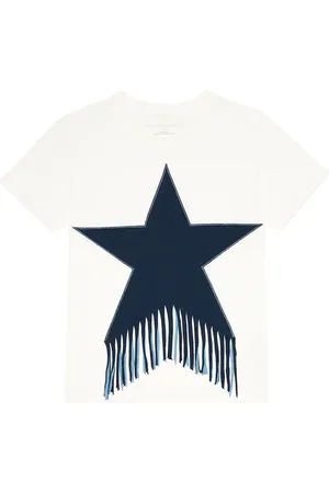 Stella McCartney Fringe-trimmed embroidered cotton T-shirt