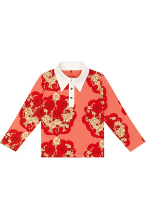 Mini Rodini Printed cotton-blend polo shirt