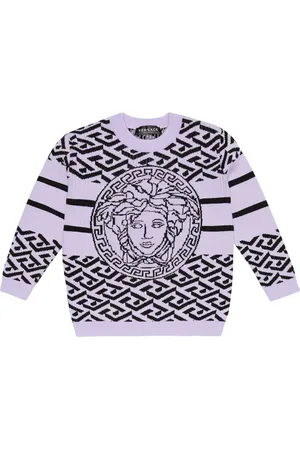 VERSACE Cotton and wool jacquard sweater