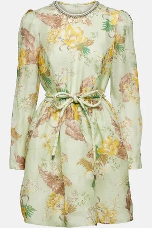 ZIMMERMANN Matchmaker floral linen and silk minidress