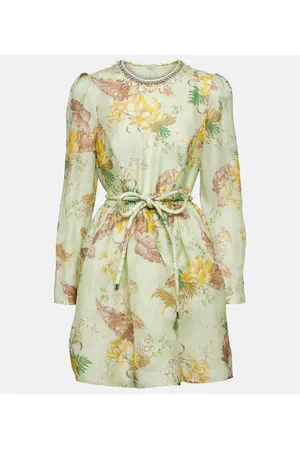 ZIMMERMANN Matchmaker floral linen and silk minidress