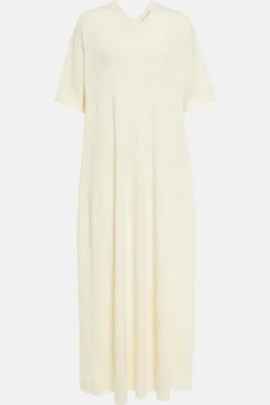Loro Piana Ribbed-knit cashmere and silk midi dress