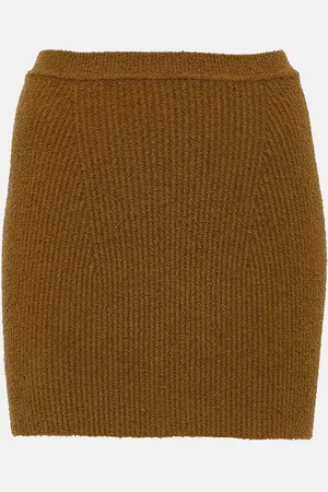 WARDROBE.NYC Ribbed-knit cotton-blend miniskirt