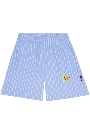 Palm Angels AppliquÃ©d striped cotton-blend short