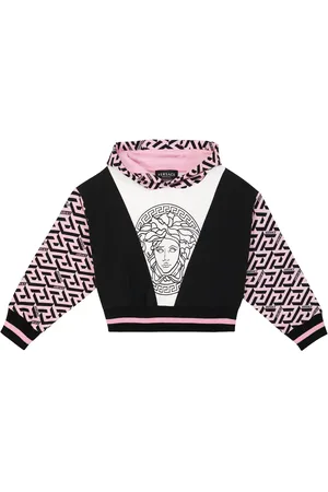 VERSACE Printed cotton jersey hoodie