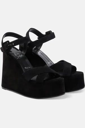Christian Louboutin Supramariza 130 velvet wedge sandals