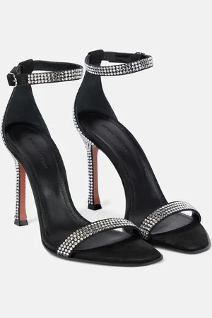 Amina Muaddi Kim crystal-embellished suede sandals
