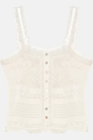 LOVESHACKFANCY Sully cotton-lace top