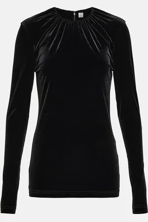 Totême Gathered velvet top