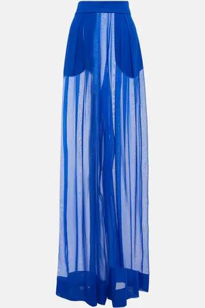 LAQUAN SMITH High-rise wide-leg silk pants