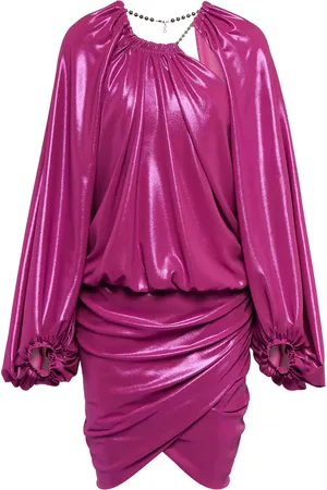 The Attico Karen lamÃ© georgette minidress