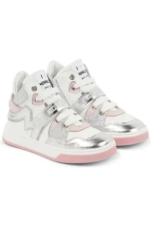 MONNALISA Glittered leather sneakers