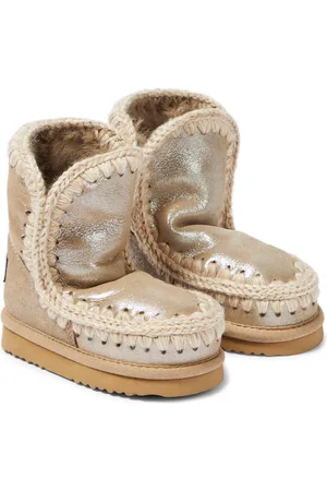 Mou Shearling-lined metallic leather boots