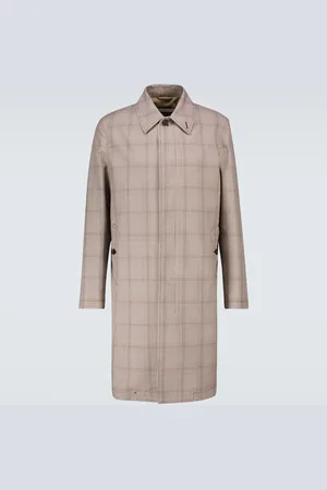 CARUSO Prince of Wales checked trench coat