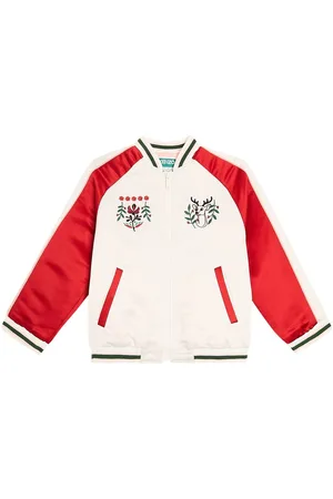 Kenzo Embroidered satin varsity jacket