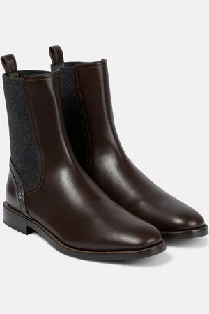 Brunello Cucinelli Embellished leather Chelsea boots