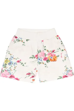 MONNALISA Floral cotton-blend fleece shorts