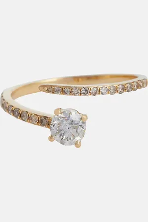Ileana Makri Grass Seed 18kt yellow ring with diamonds