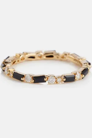 Suzanne Kalan 18kt gold ring with diamonds and sapphires