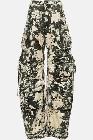 The Attico Fern printed mid-rise cargo jeans