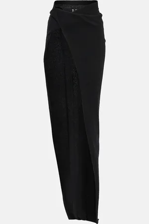 Rick Owens Asymmetric cashmere and wool maxi skirt