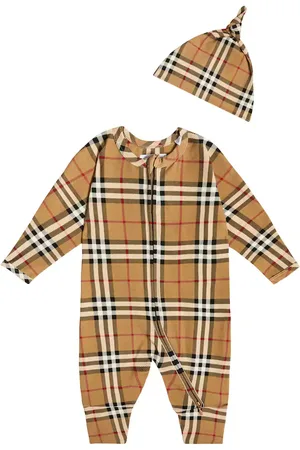 Burberry Baby Burberry Check onesie and hat set